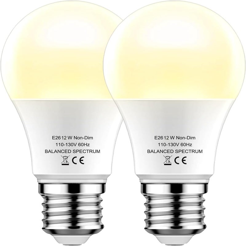 damotec Grow Lights Bulbs for Indoor Plants Full Spectrum，LED Grow Light Bulb A19，Plant Light Bulbs E26 Base，12W Grow Bulb 100W Equivalent, for Indoor Plants，Flowers, Garden (DA-A19, A19-2PACK) - Image 1